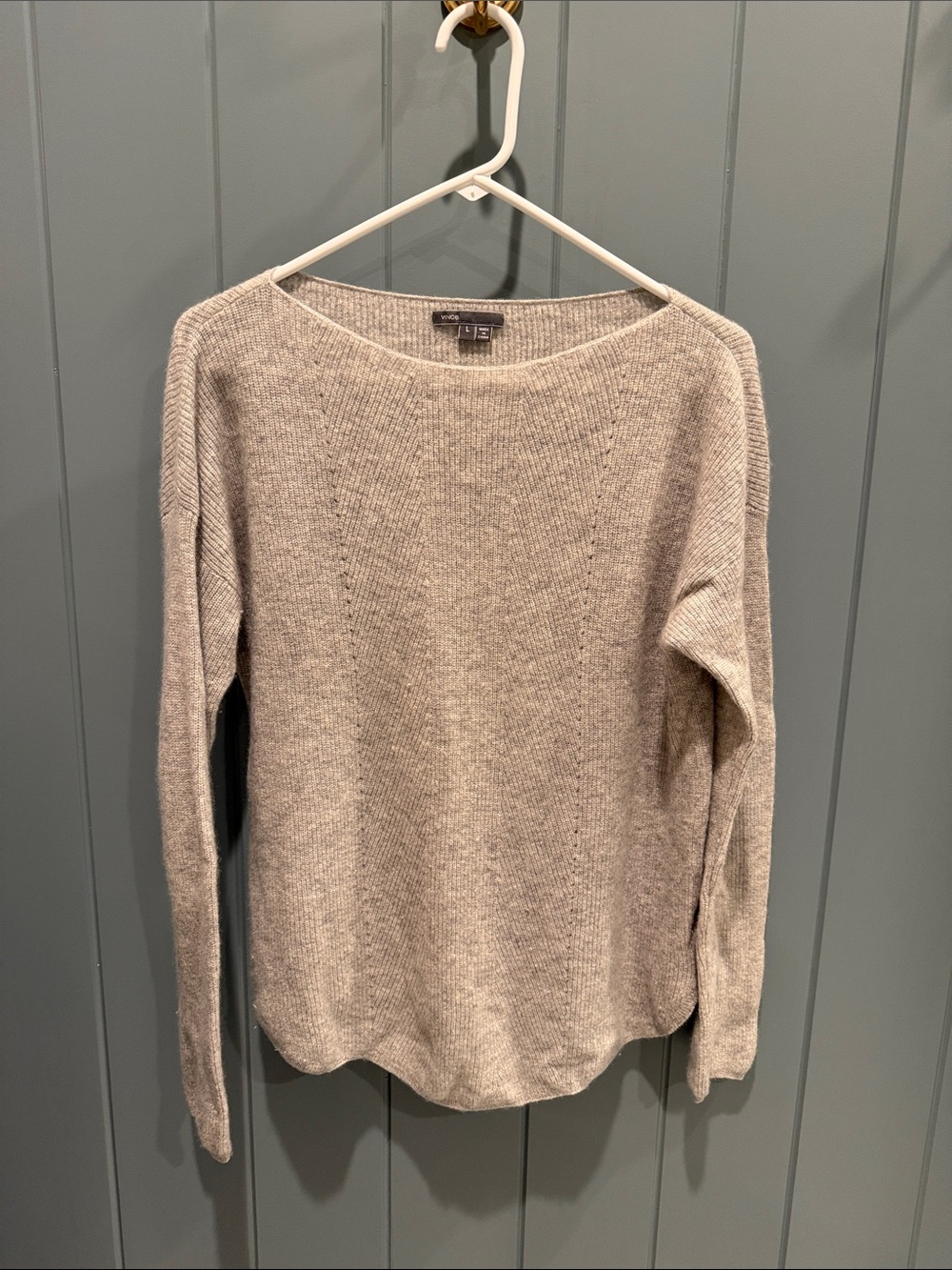 Vince Cashmere Heather Gray Scoopneck Knit Sweater